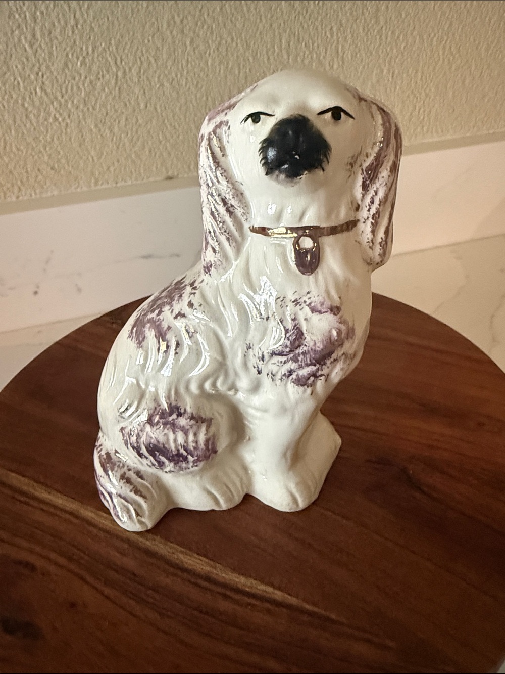 Antique Staffordshire Porcelain Mantel Dog Figurine England